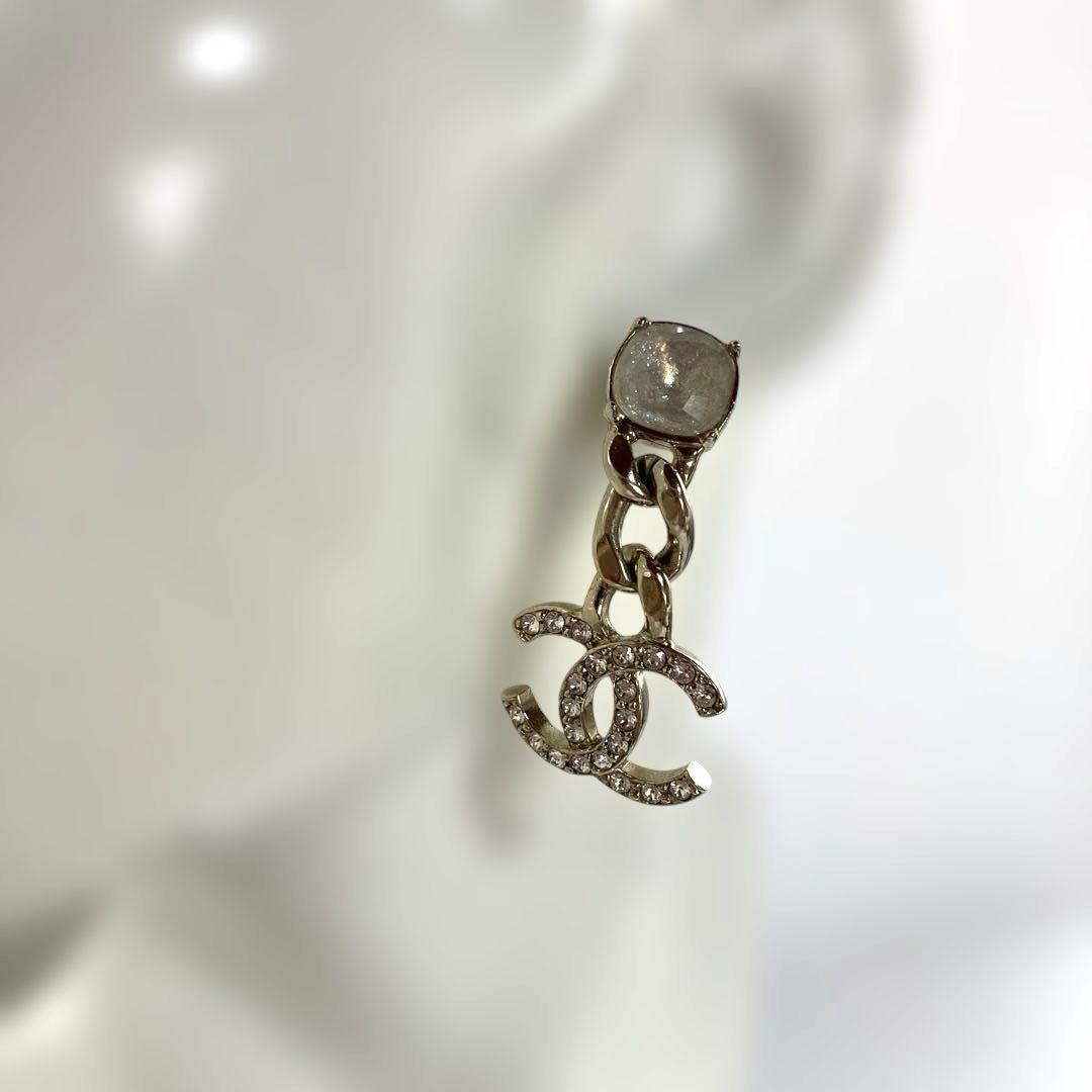 【美品】CHANEL シャネル ココマーク ラインストーン ピアス