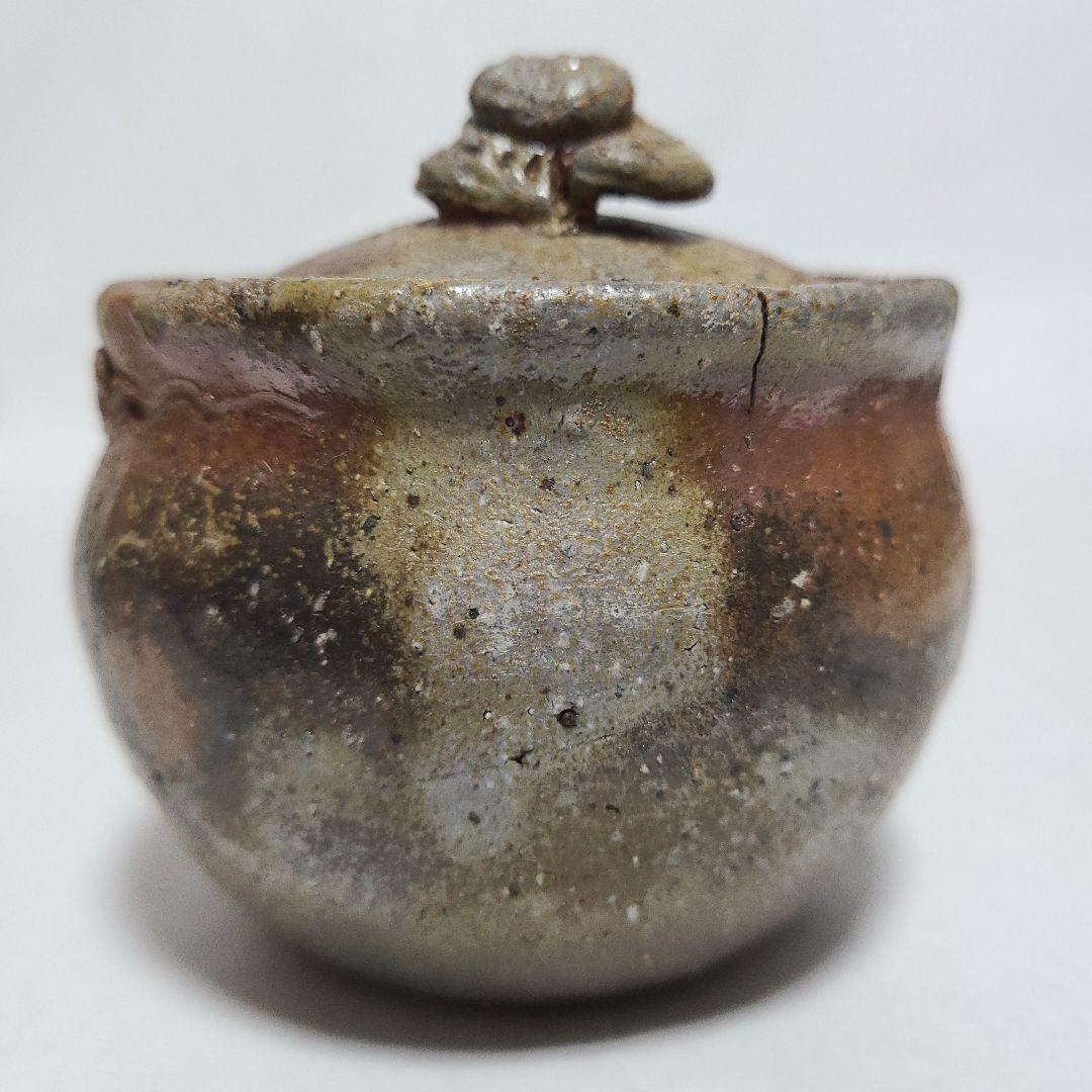 ■ 備前焼 茸 宝瓶 青 在銘　茶道具 煎茶器 青備前