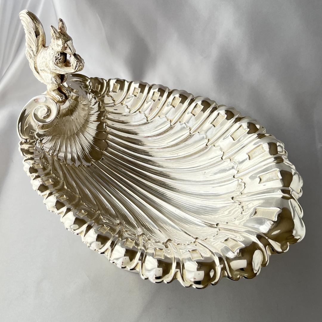 リスのナッツボウル / センターピース【シルバープレート】大型