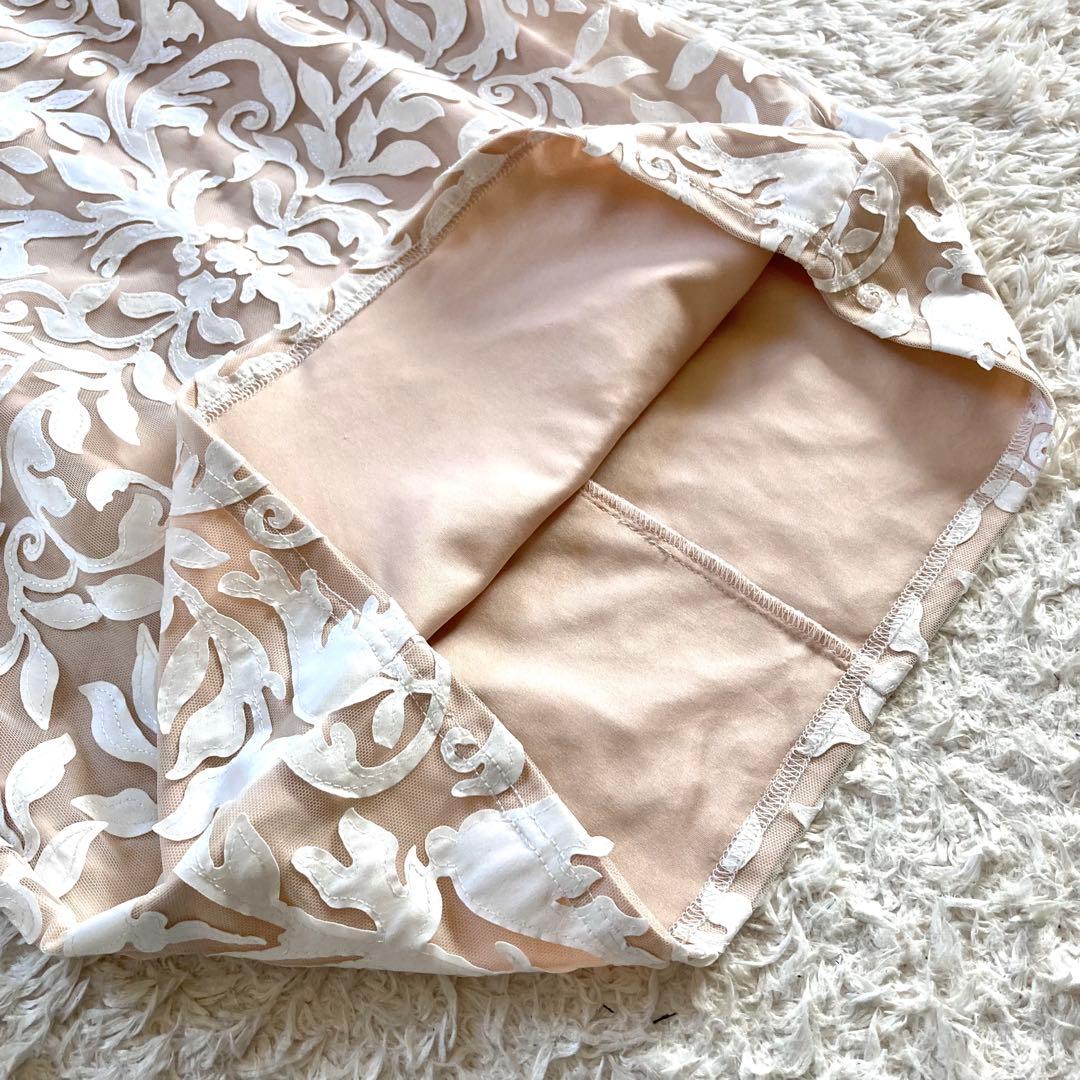 【美品】タダシショージ シンメトリーチュールレースドレス 幾何学模様 ワンピース