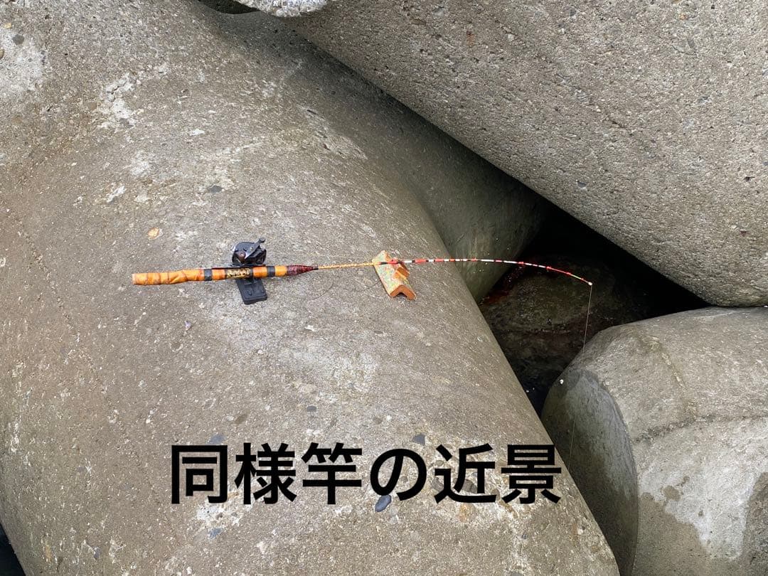 穴釣り竿 伊勢海老竿 ハンドメイド 布袋竹 テトラ ヘチ 和竿 漆塗り 研ぎ出し