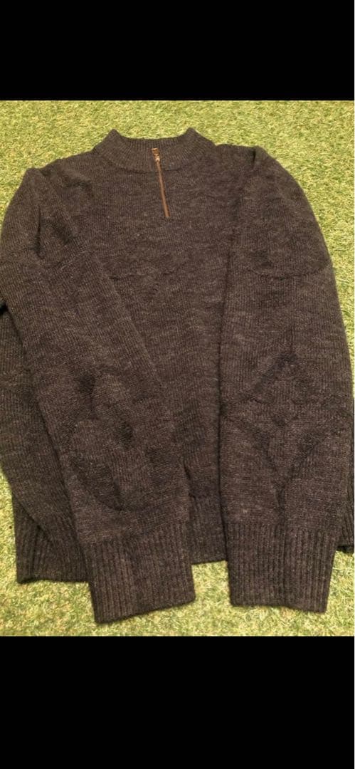 本物 ルイヴィトン 新作 ジャカード モノグラム ジップアップ ニット セーター