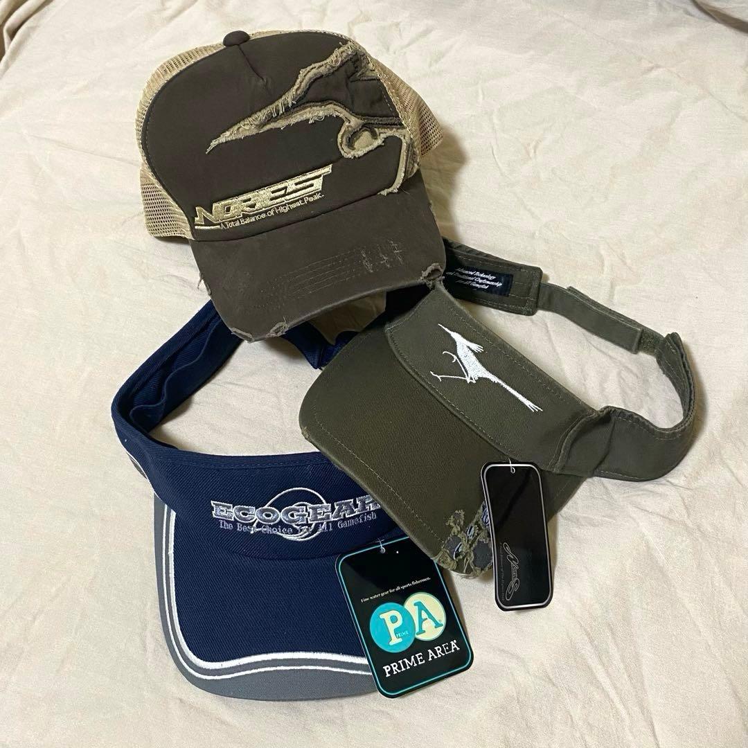 ノリーズ エコギア サンバイザー メッシュキャップ セット 希少品