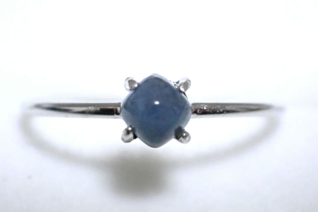 糸魚川翡翠　入コン沢　青　4ミリ　リング　指輪　11号　④　送料無料