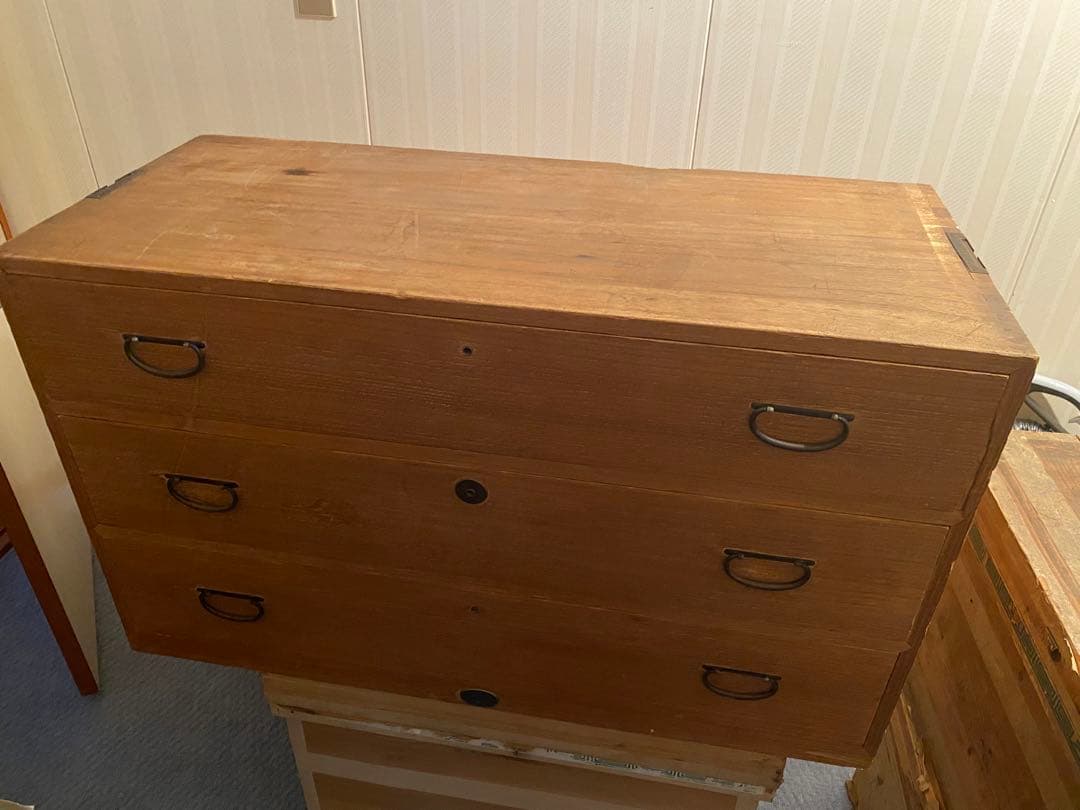 3段桐箪笥　アンティーク　チェスト　和箪笥　古家具