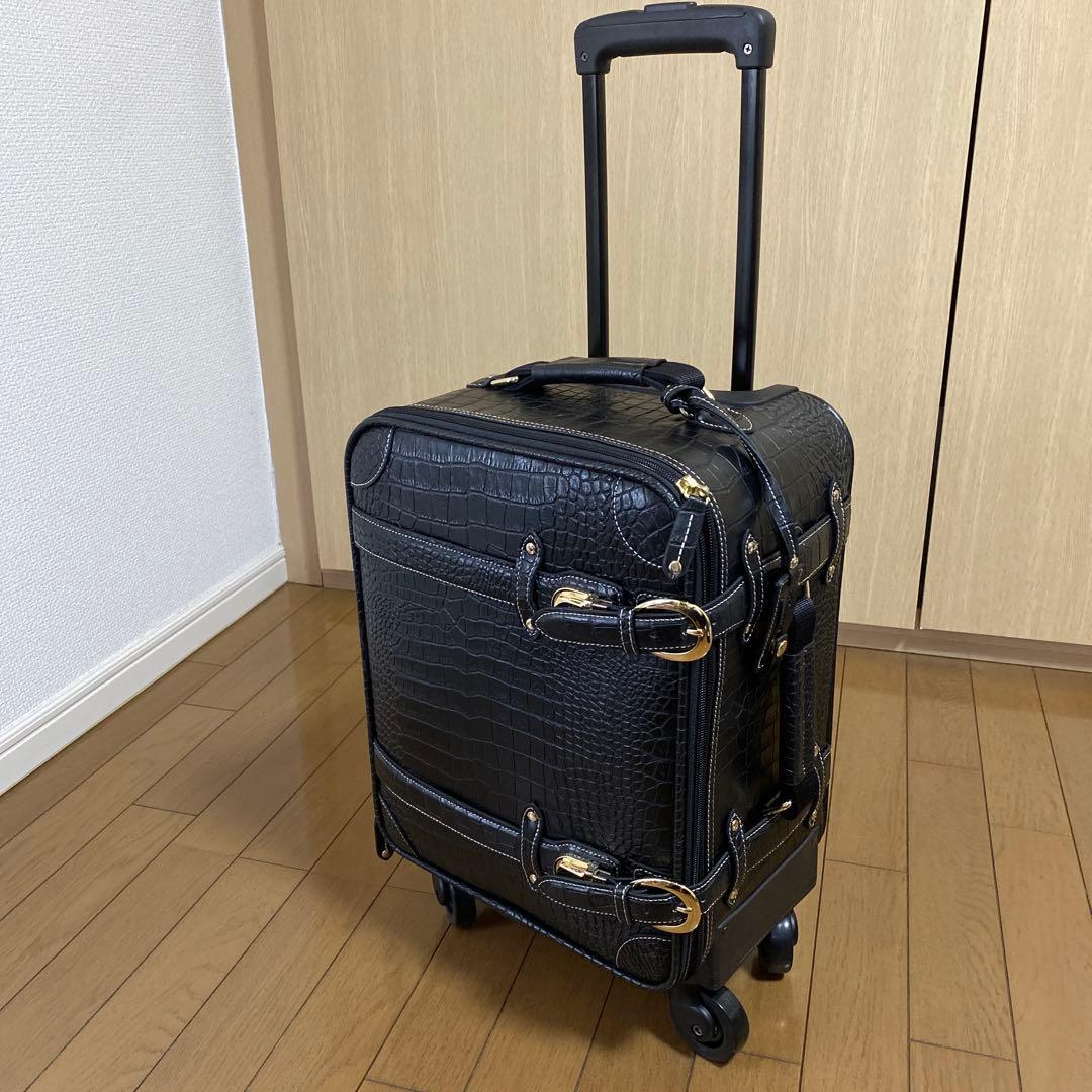 スワニー　キャリーケース クロコダイル型押し　18L スーツケース　トランク