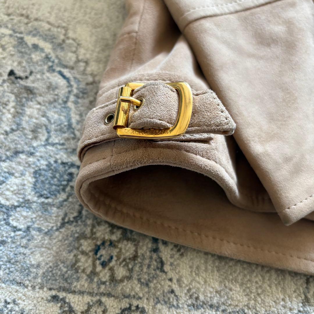 ドルチェアンドガッバーナ スウェード 裏地 レオパード レザー ライダース