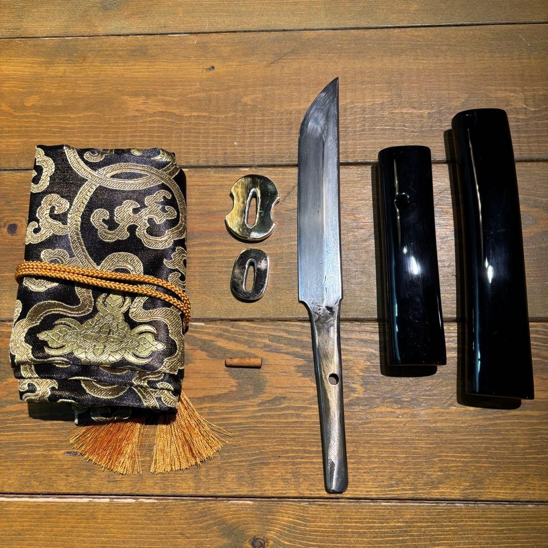 日本刀残欠クラフトナイフNo.70 左文字 黒鞘