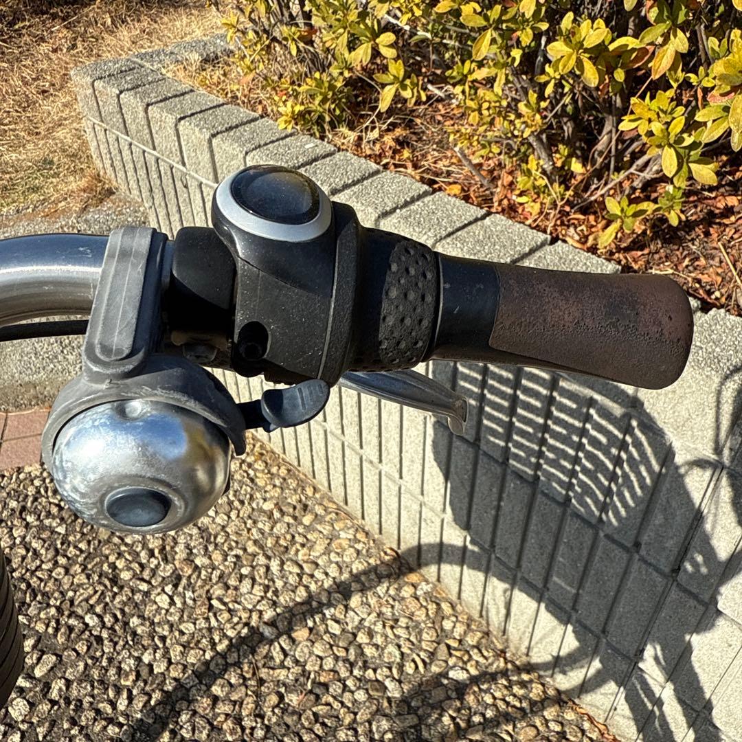 パナソニック 26インチ 電動アシスト, シティタイプ 青色 前後バスケット付き