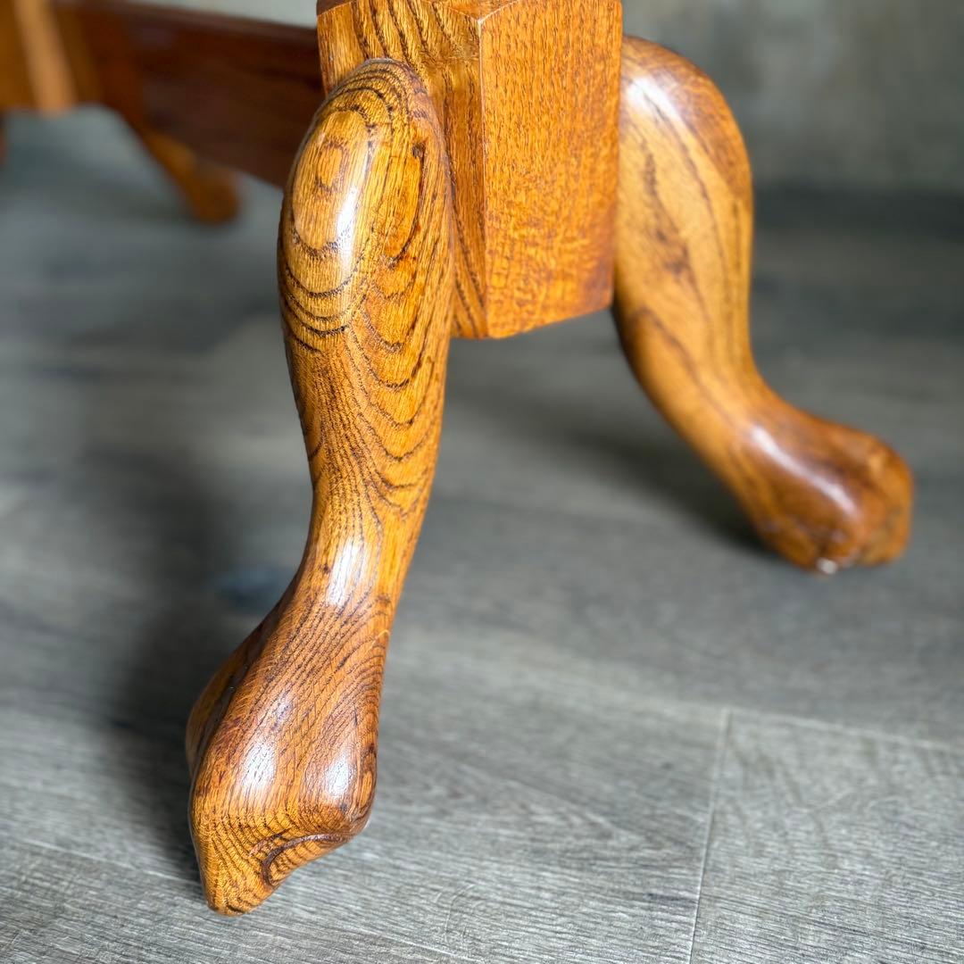 オーク材　オーバルコンソールテーブル