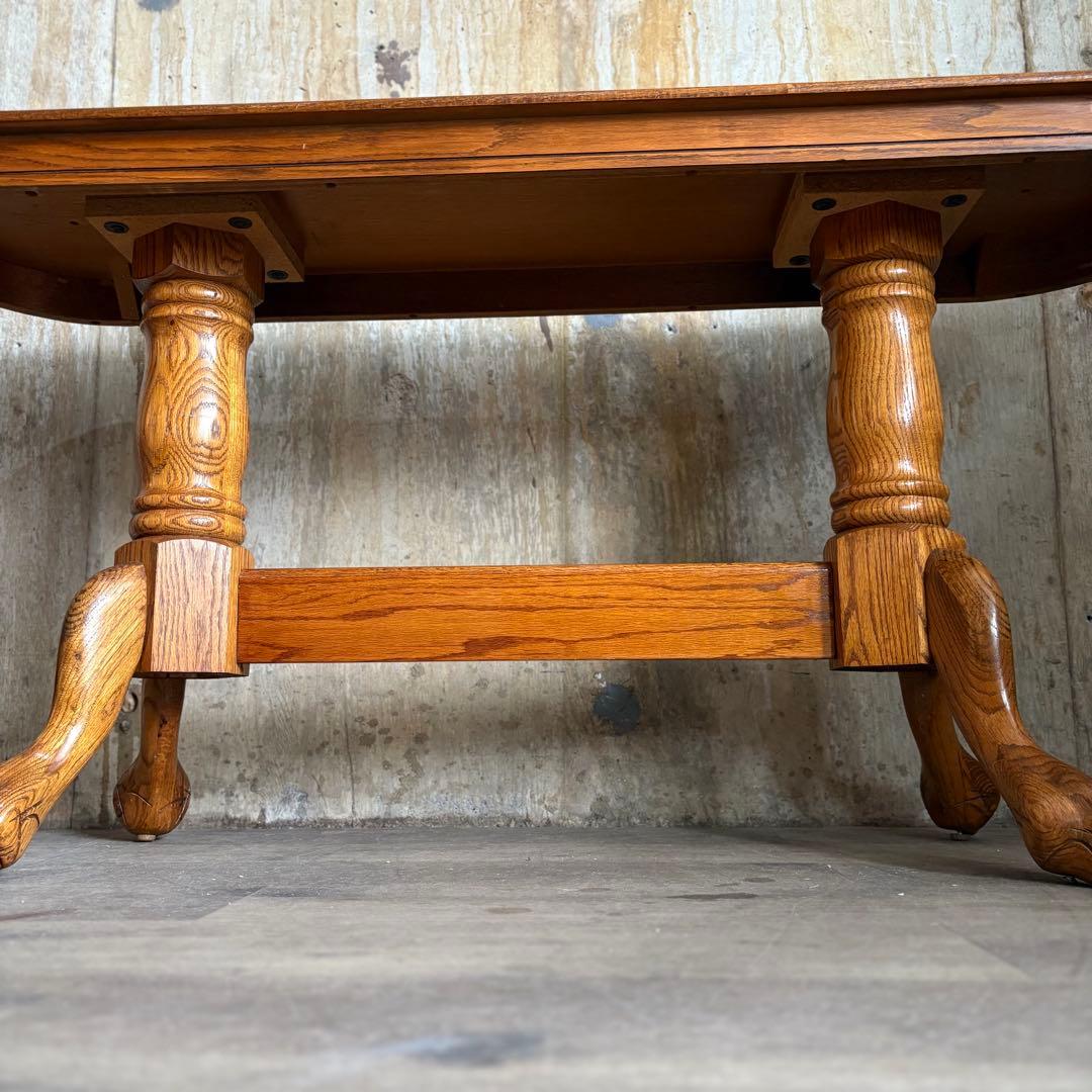 オーク材　オーバルコンソールテーブル