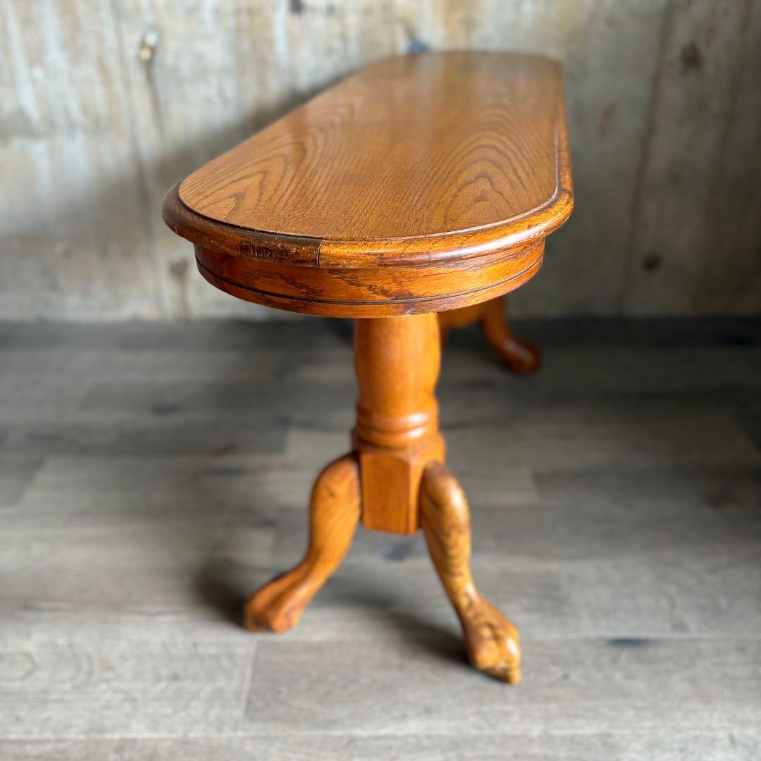 オーク材　オーバルコンソールテーブル