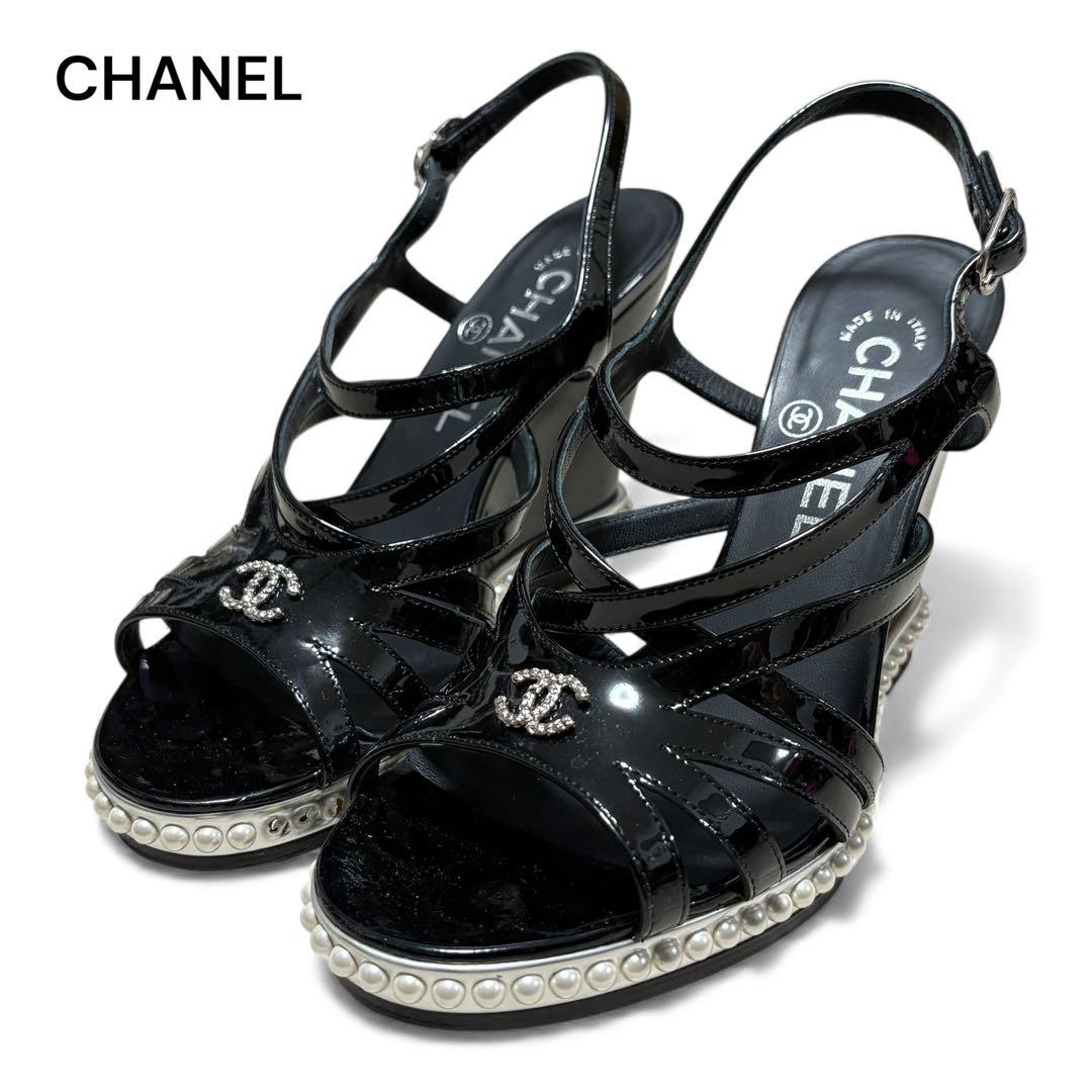 CHANEL シャネル ココマーク パール サンダル 36 1/2
