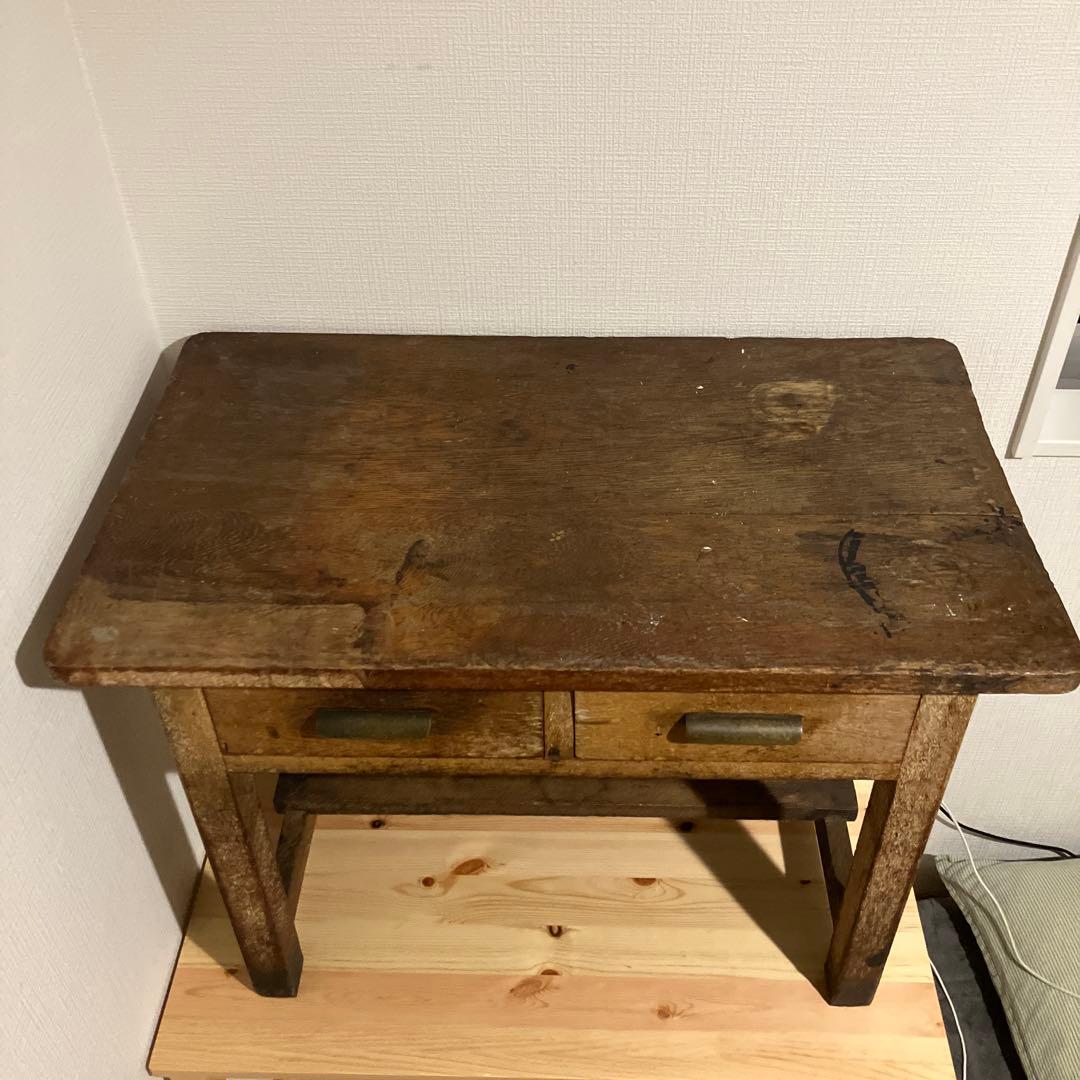 年明けセール！木製机デスク　アンティーク　ヴィンテージ　昭和レトロ