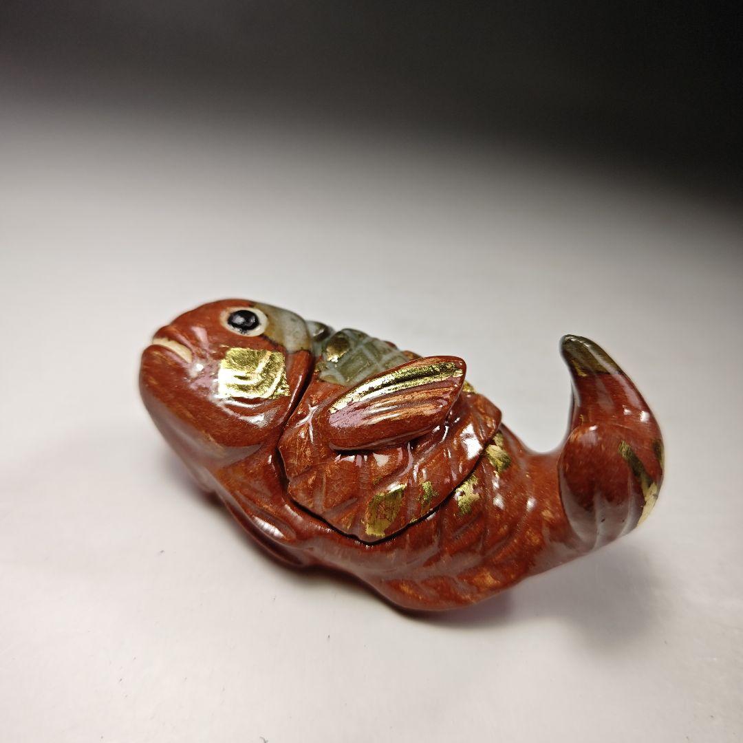 イ296 香合『加州梅山窯　香野壮明』『鯛　香合　共箱』茶道具