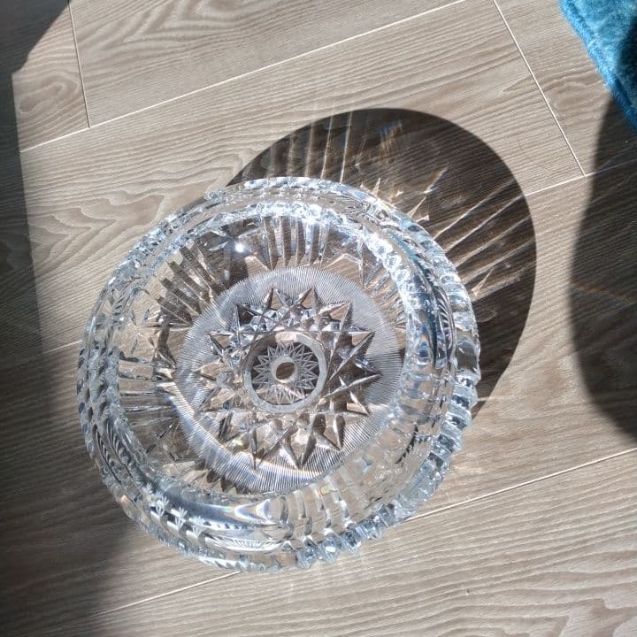 イギリスアンティーク⭐︎クリスタル星模様灰皿⭐︎阪急「英国アンティーク展」購入品