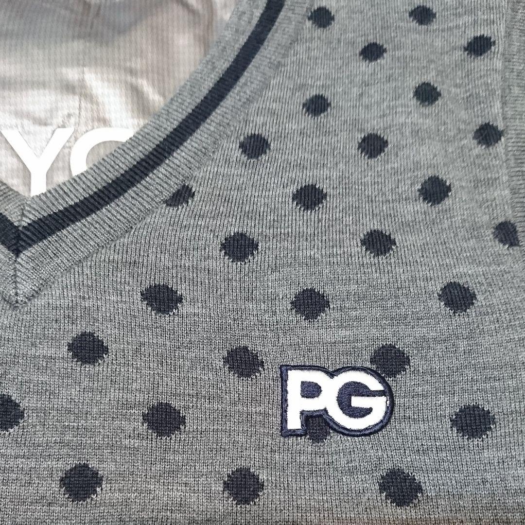 パーリーゲイツ 1 ドット リバーシブル ニットベスト レディース