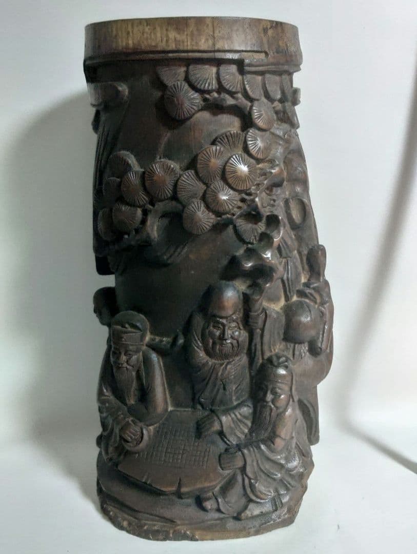 Myday公式アカウント01　筆筒　竹製　竹根　仙人　文人　中国