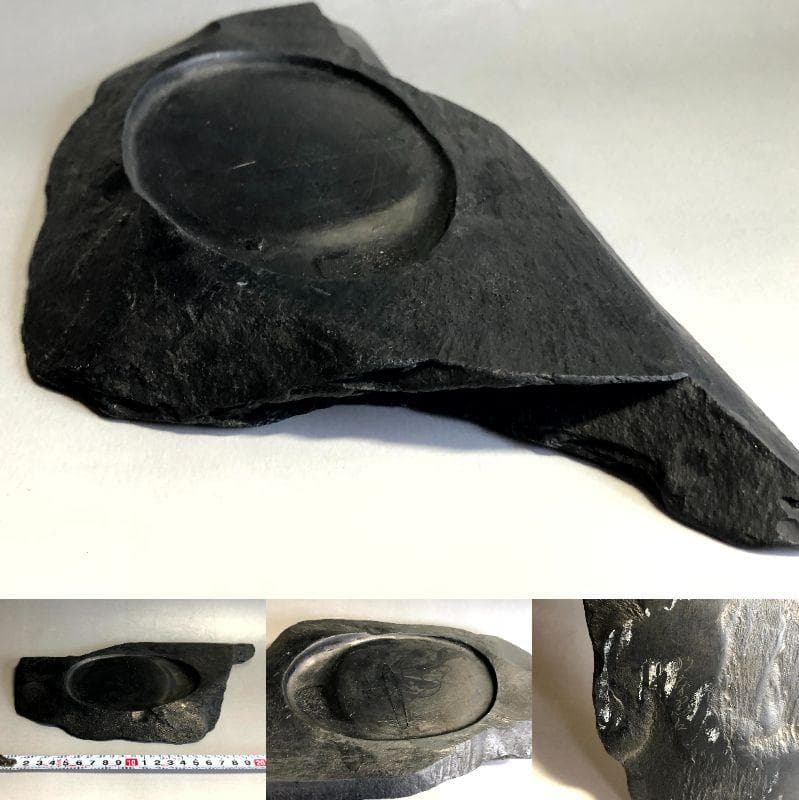 硯■天然石硯（自然形）高級天然石材 書道道具 古美術 時代物 骨董品■