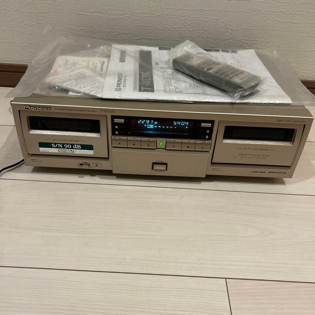 Pioneer パイオニア ダブルカセットデッキ オーディオ機器 リモコン付き