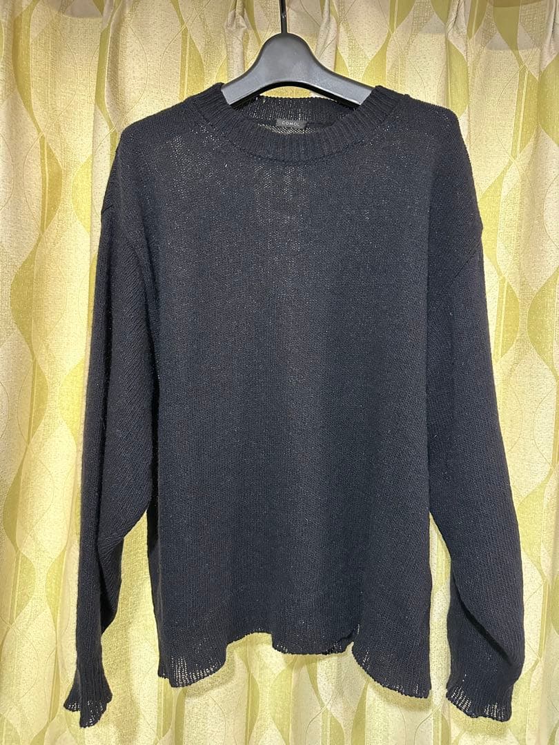 comoli カシミヤクルーネックニット　navy