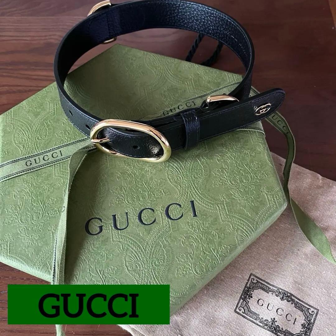 新品　GUCCI グッチ　インターロッキング　犬　首輪　GGロゴ　レザー