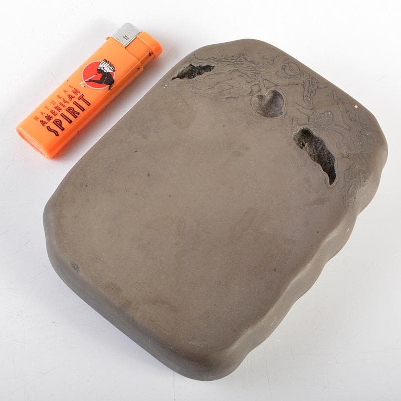 中国　書道具　果実刻　端渓硯　M　R7297