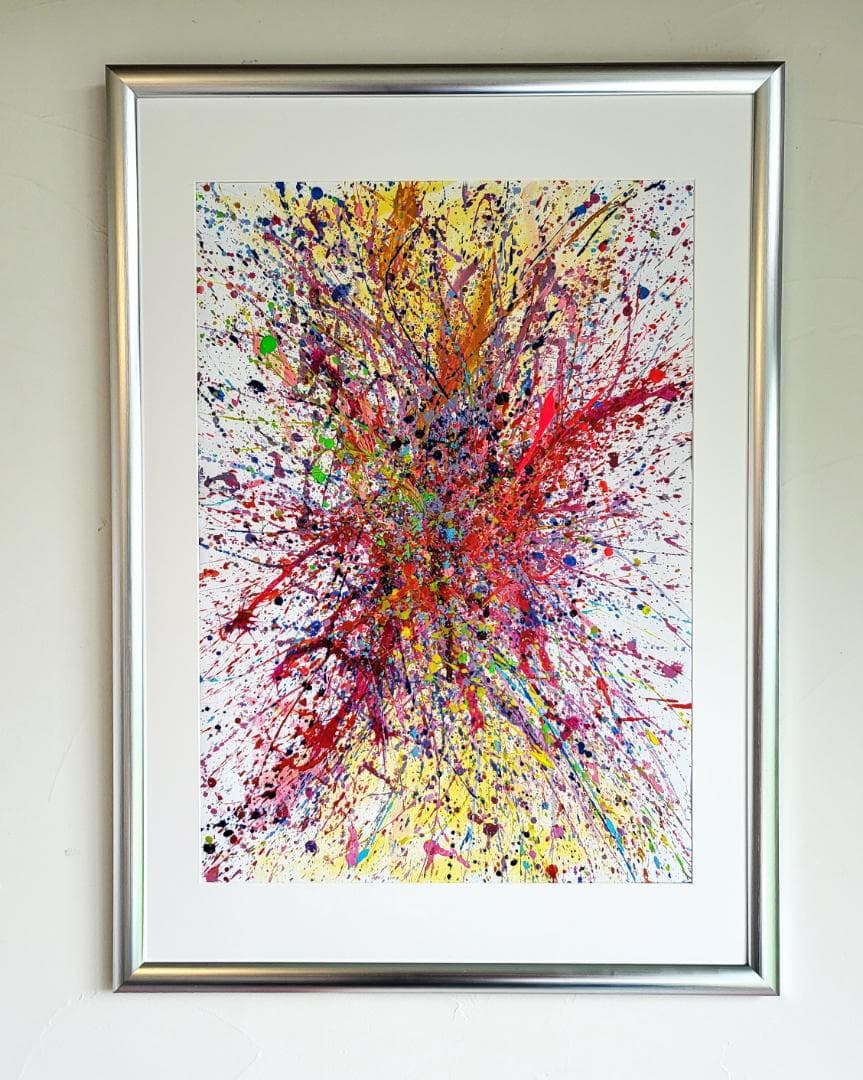 私たちの存在X / 抽象画 77×56㎝ B2 額縁セット 原画1点 モダン