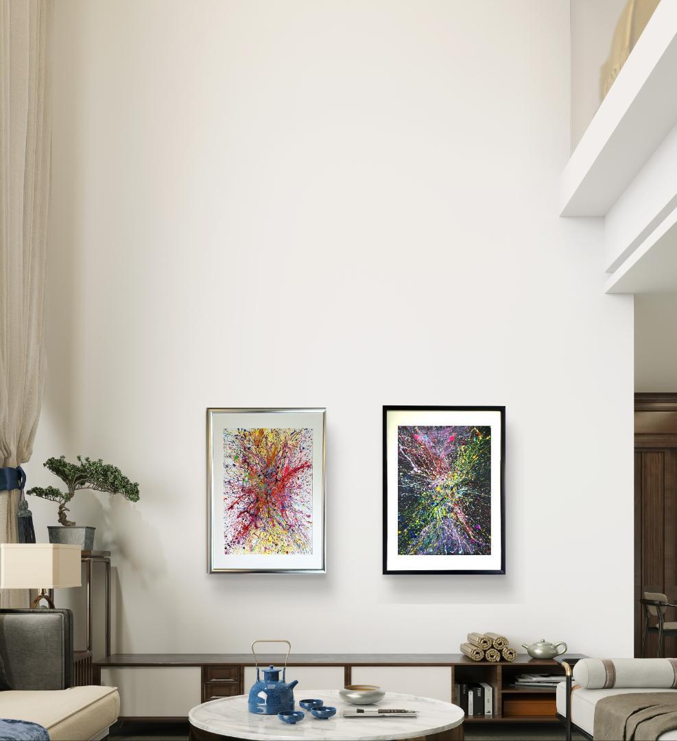 私たちの存在X / 抽象画 77×56㎝ B2 額縁セット 原画1点 モダン