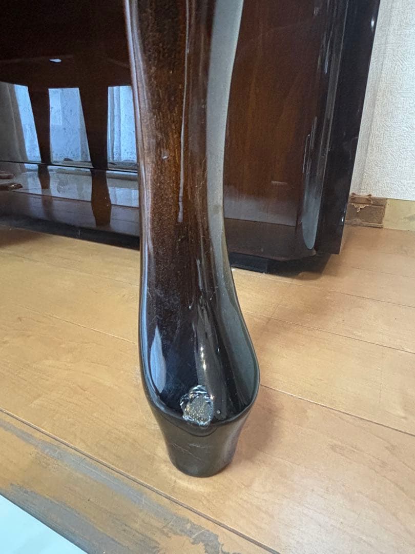 APOLLO 猫足アップライトピアノ ブラウン 椅子付き