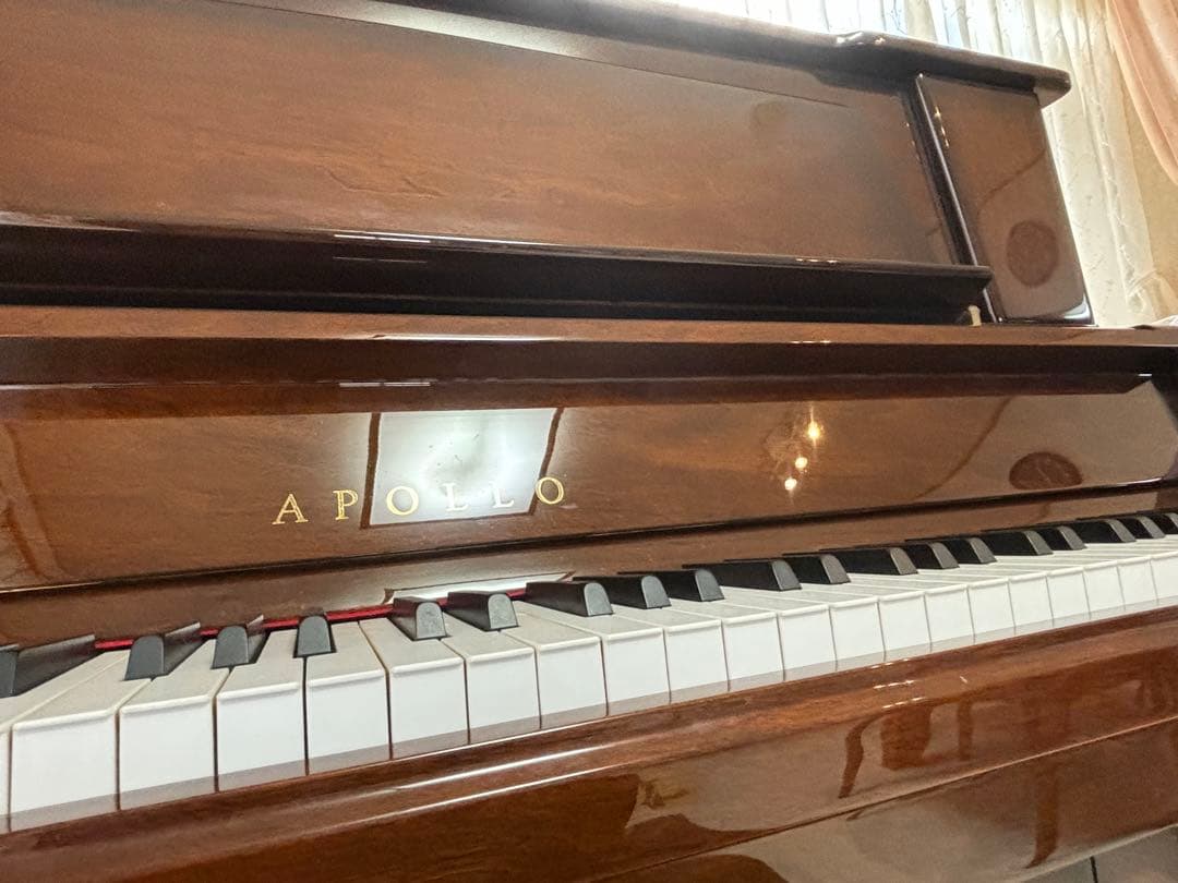 APOLLO 猫足アップライトピアノ ブラウン 椅子付き