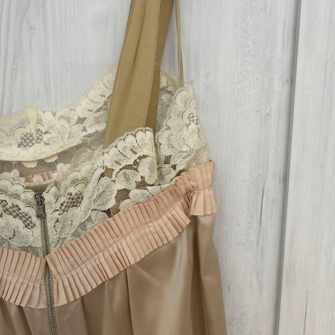 新品未使用　ドルチェアンドガッパーナ　レースキャミソール ベージュ フラワー装飾