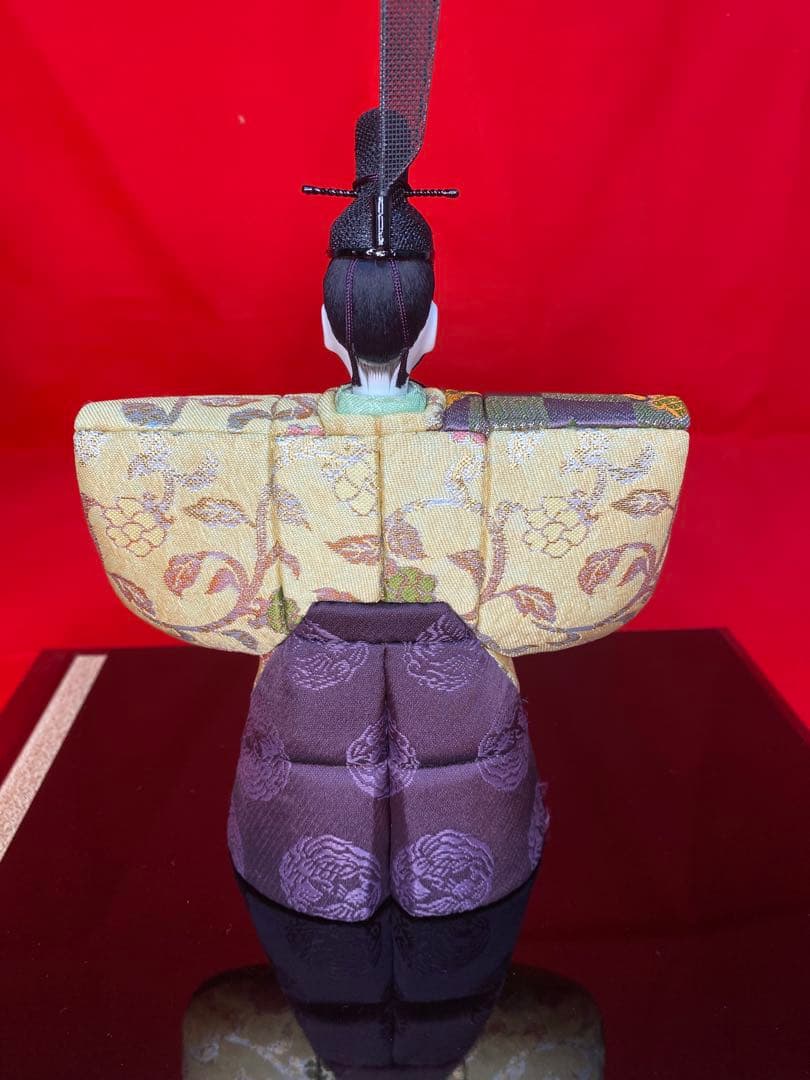 真多呂作　東京久月監製　木目込み人形　光栄立雛ガラスケース入