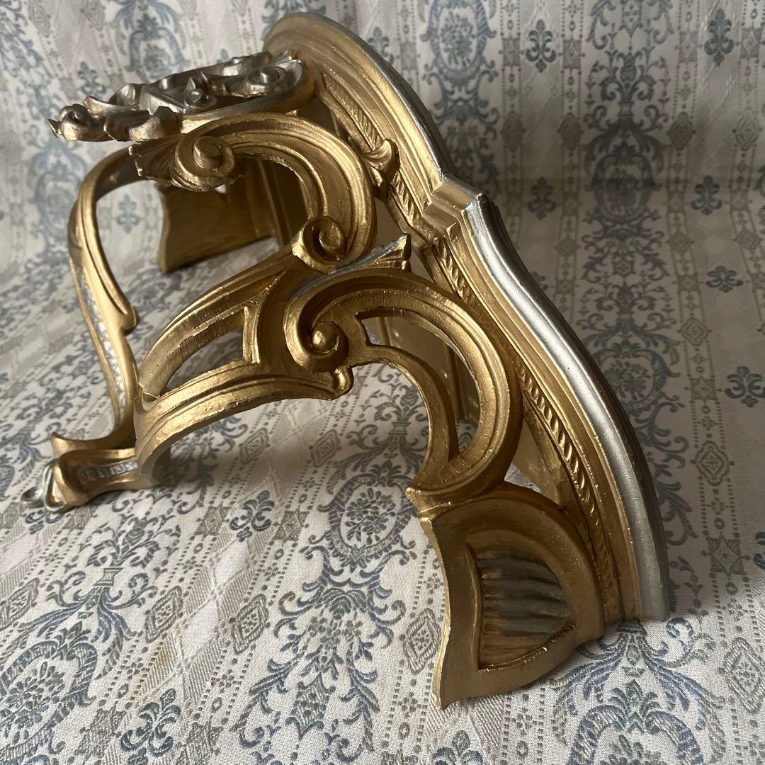 イタリア製 壁掛けコンソール② ウォールシェルフ ロココ調 アンティーク金色