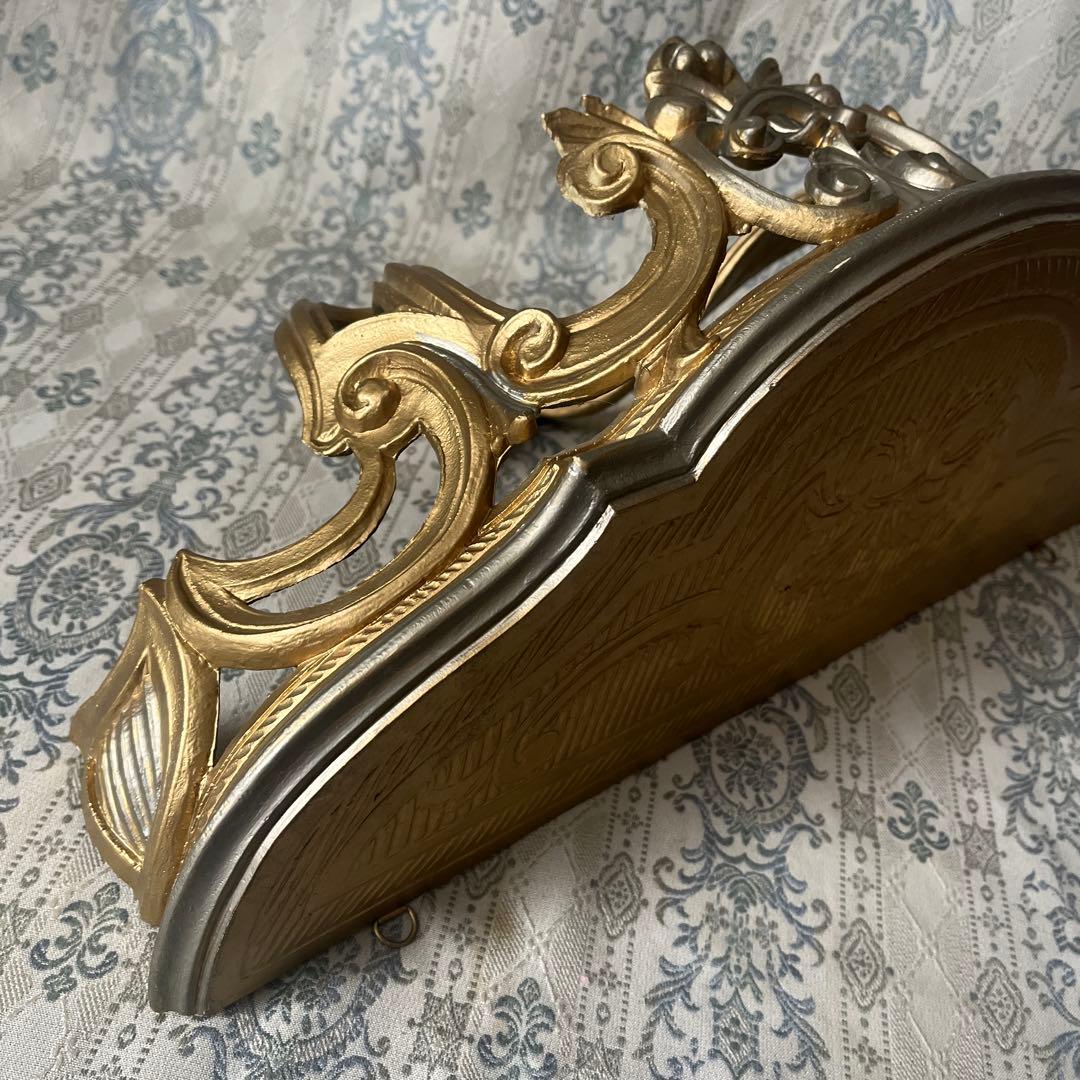 イタリア製 壁掛けコンソール② ウォールシェルフ ロココ調 アンティーク金色