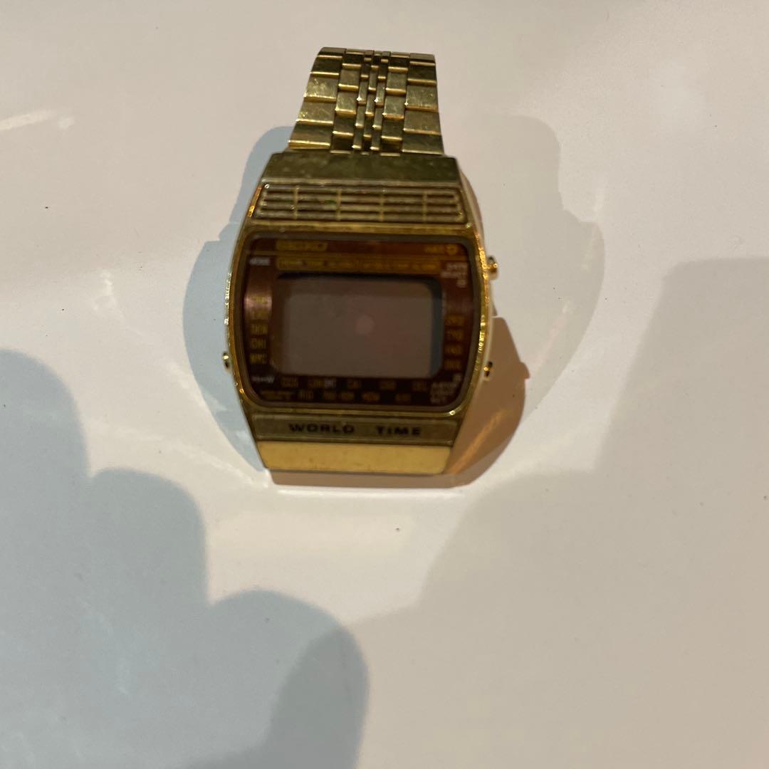 セイコー ワールドタイム A239-5020ゴールドA239-502Aシルバー