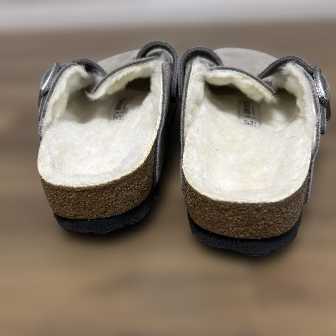 美品】ビルケンシュトック　ボストン シアリング　ボア　 37　グレー