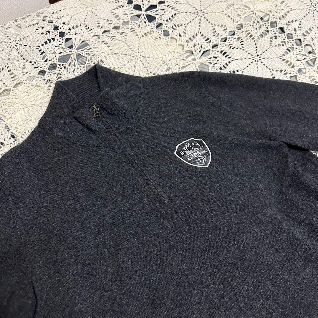 未使用品☆カシミヤ100%☆ゾーイ☆ハーフジップセーター☆グレーブラック