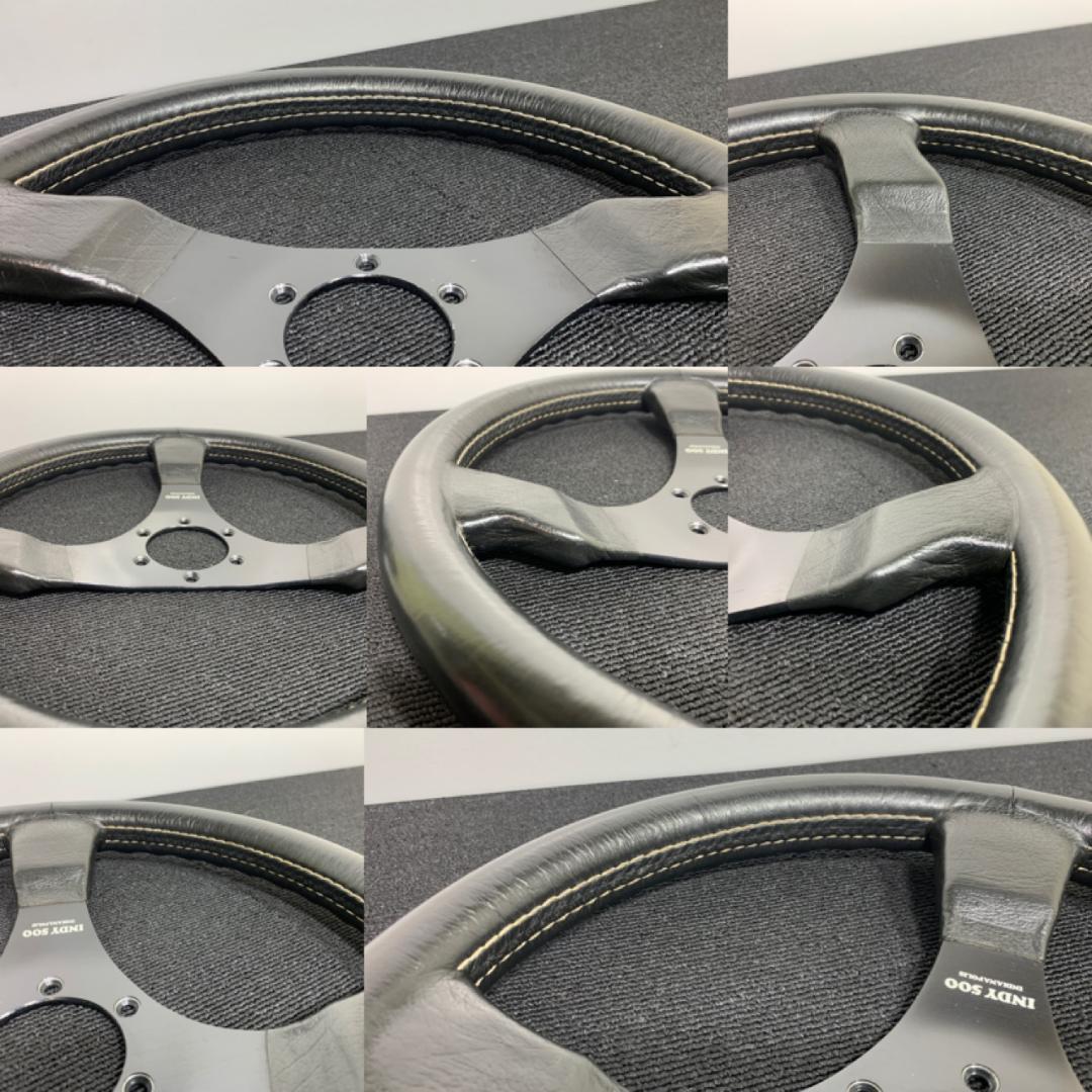 希少 当時物 フジダイナミック INDY500 レザーステアリング 美品