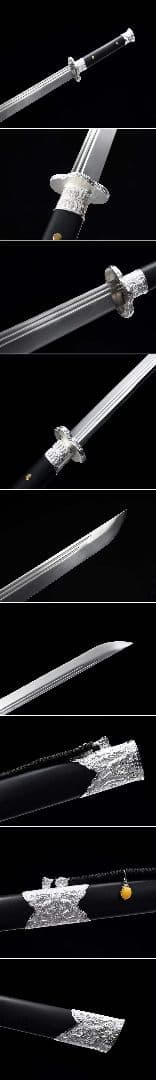 竜吟戦刀（シルバー） 古兵器 武具　刀装具　日本刀　模造刀 居合刀