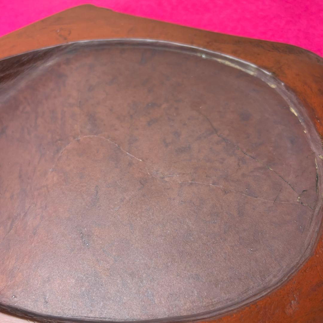 ⭕️岩手県　紫雲石硯　佐藤鉄三郎作　古い　8寸の大型天然硯