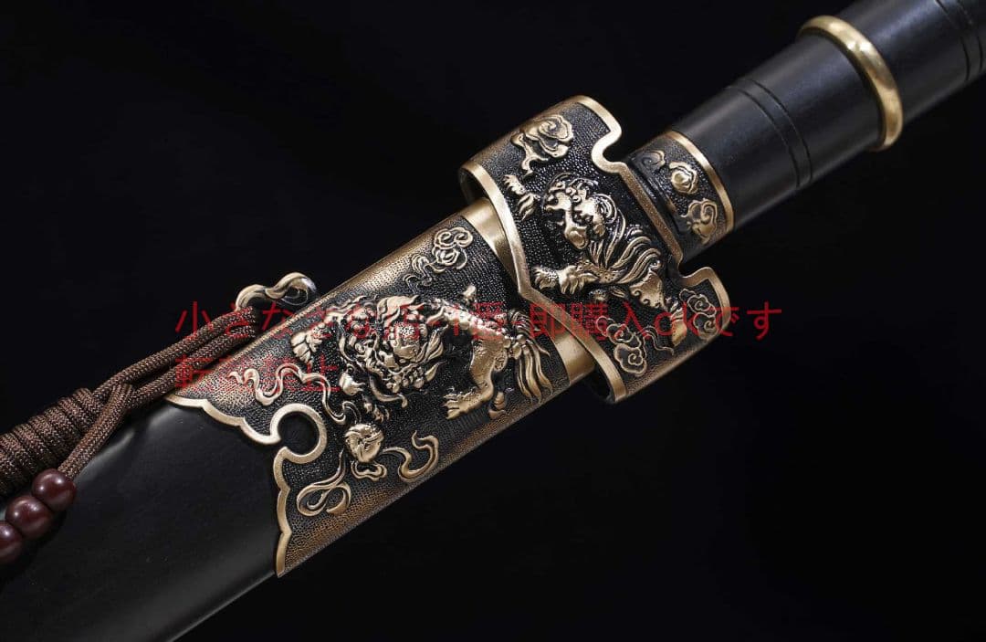 九獅子剣模様ねじれ模様  古兵器 武具 刀装具 日本刀 模造刀 居合刀