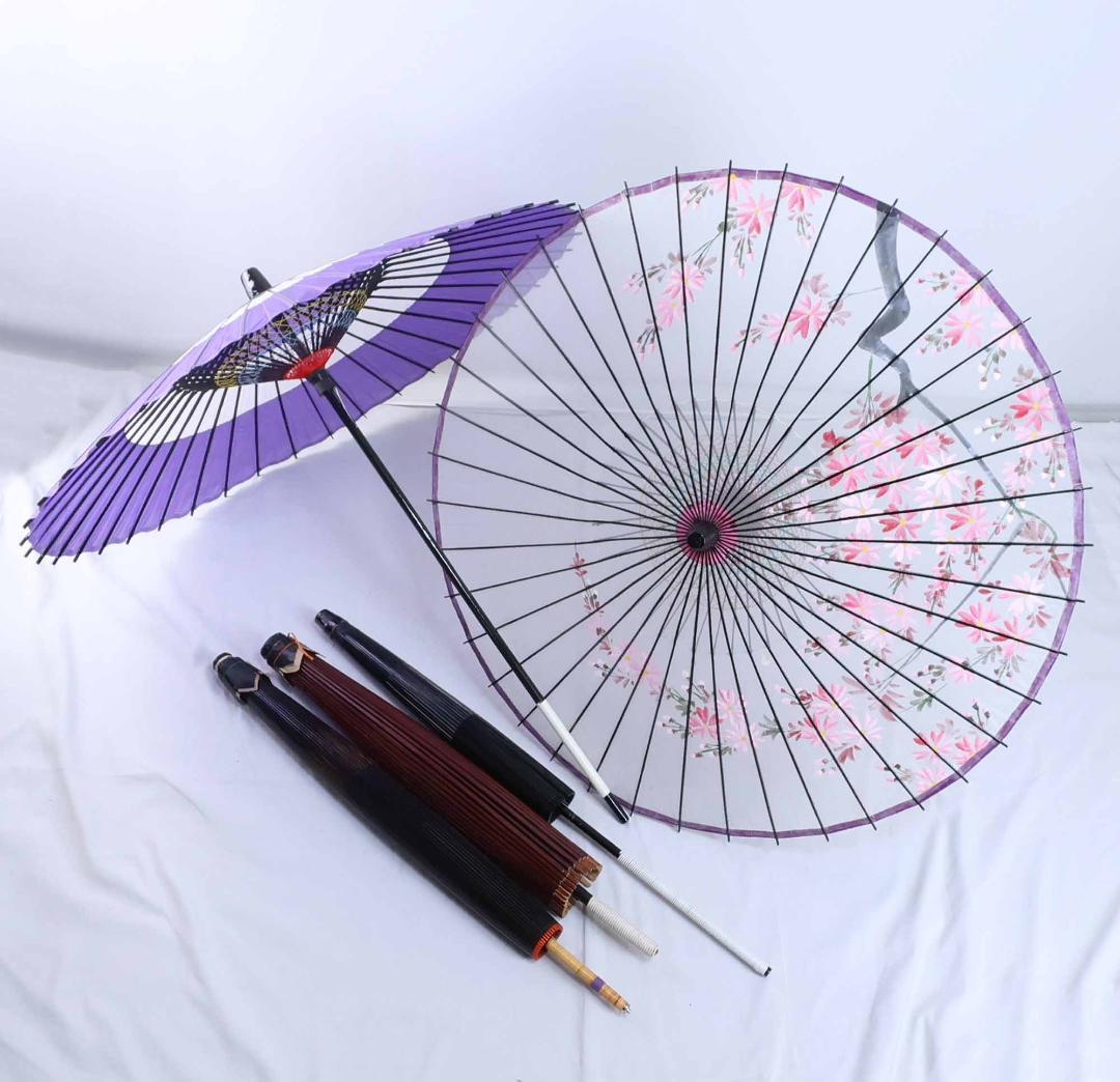 PB248 番傘　破れていない物5本まとめて　4本箱入り