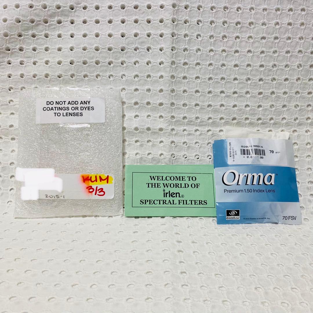 アーレンレンズ 1組 未使用 未加工 紫 パープル 特注 度なしレンズ　光過敏