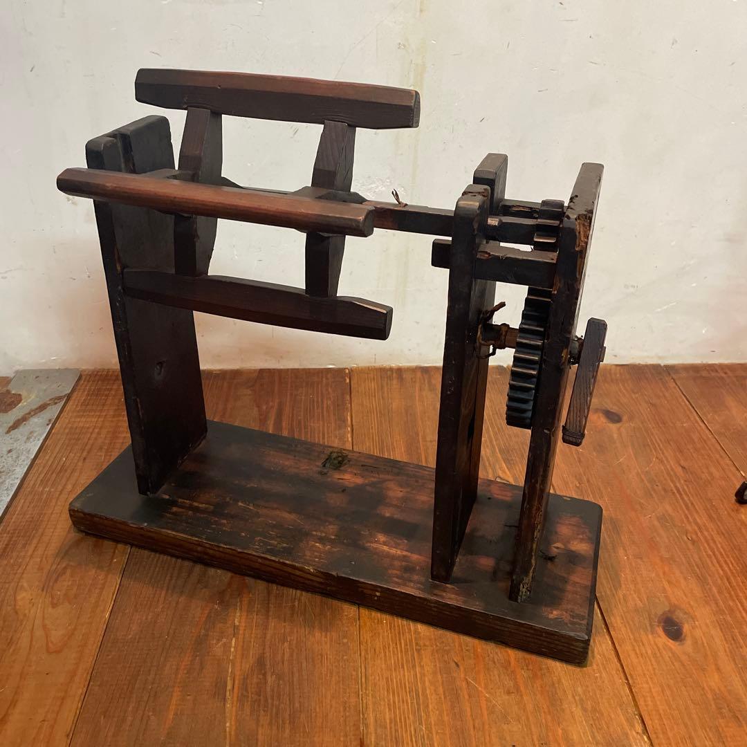 希少　年代物　木製　糸巻き機　本体　ヴィンテージ　古道具　古民家　当時物