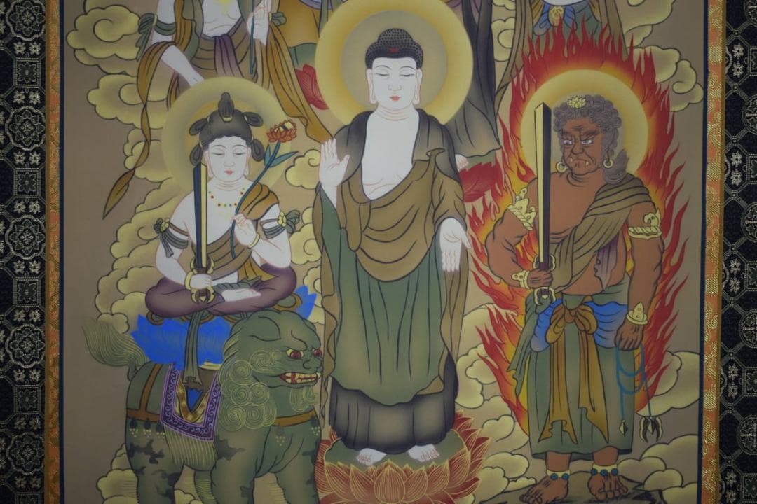 真作/雲峰/十三佛図/布袋屋掛軸HG-724