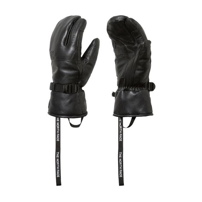 美品 THE NORTH FACE 3フィンガー 本革 レザー グローブ 黒S