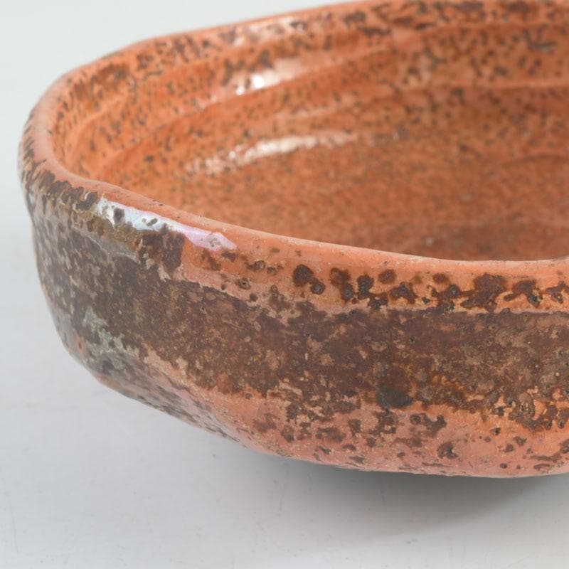 茶道具　芳幽軒　加藤石春作　赤楽茶碗　共布共箱　V　9429