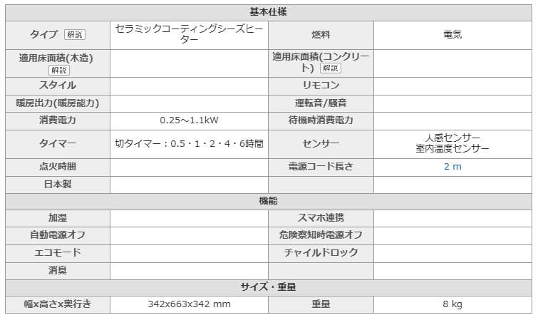 ダイキン 遠赤外線ヒーター セラムヒート ERFT11VS-H ブラック