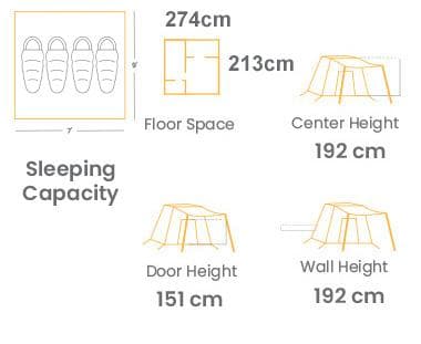 ホワイトダックプロタ4　コットンテント　4人用